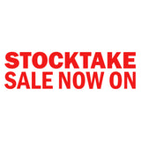 Computer cut self adhesive vinyl lettering "Stocktake Sale" Window Decal