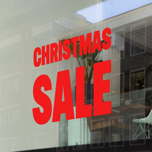 Computer cut self adhesive vinyl lettering "Christmas Sale" Window Decal