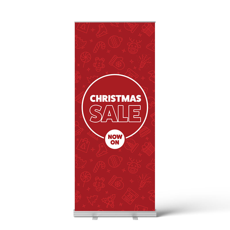Christmas Red Pattern Pull Up Banner