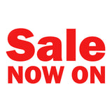 Computer cut self adhesive vinyl lettering "Sale On Now" Window Decal