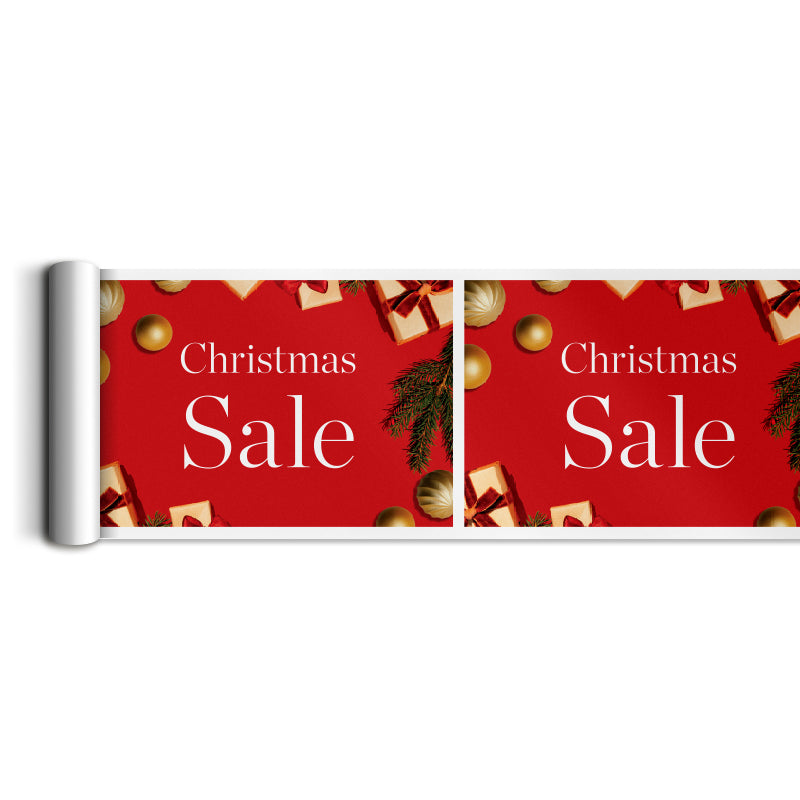 Christmas Red and Gold Poster Rolls (window valance)