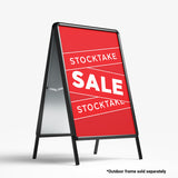 Stocktake Red Banners A Frame Poster Inserts