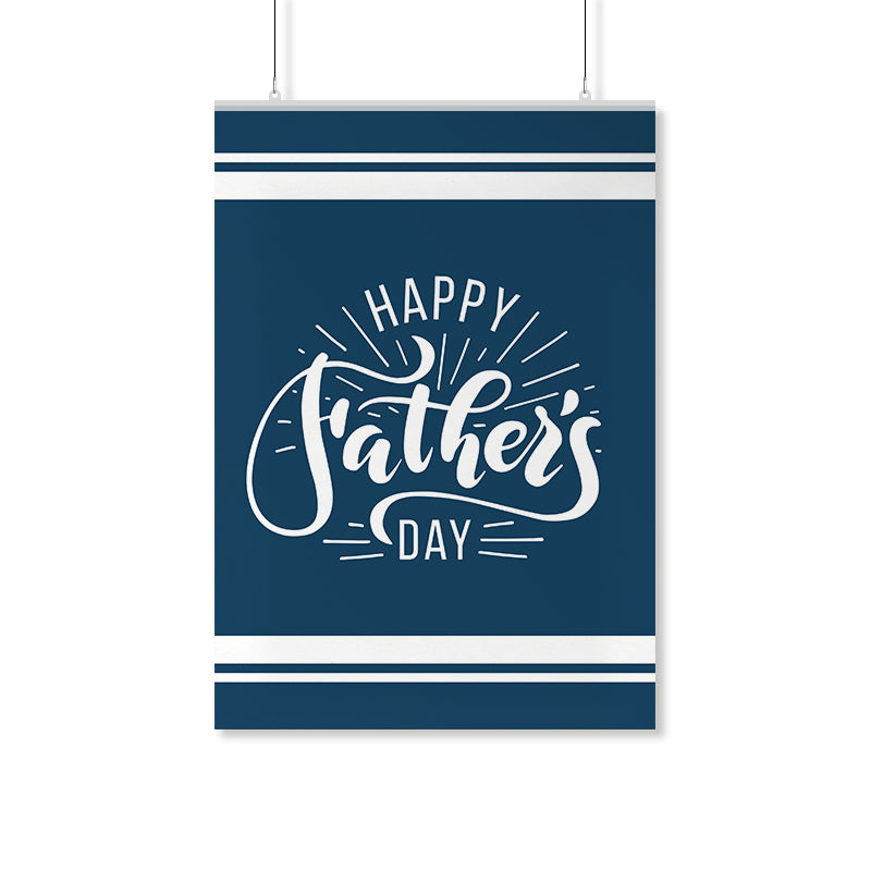 Father's Day Navy and White Stripes Poster