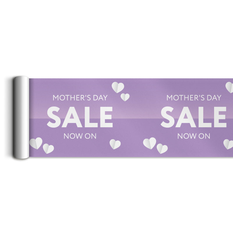 Mother’s Day White Hearts Poster Rolls (window valance)