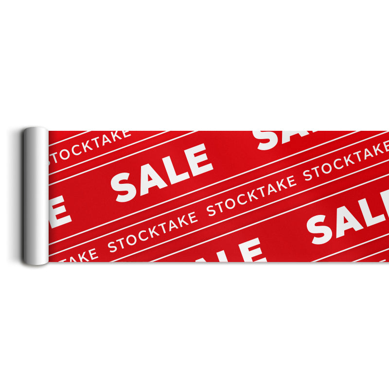 Stocktake Red Banners Poster Rolls (window valance)