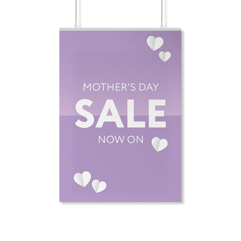 Mother’s Day White Hearts Poster