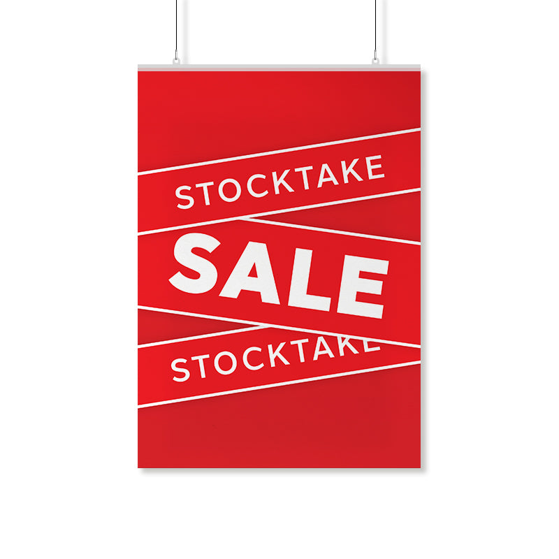 Stocktake Red Banners Poster