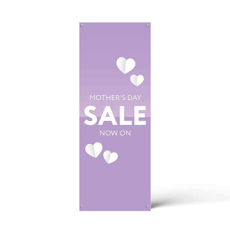 Mother's Day White Hearts X Banner Poster