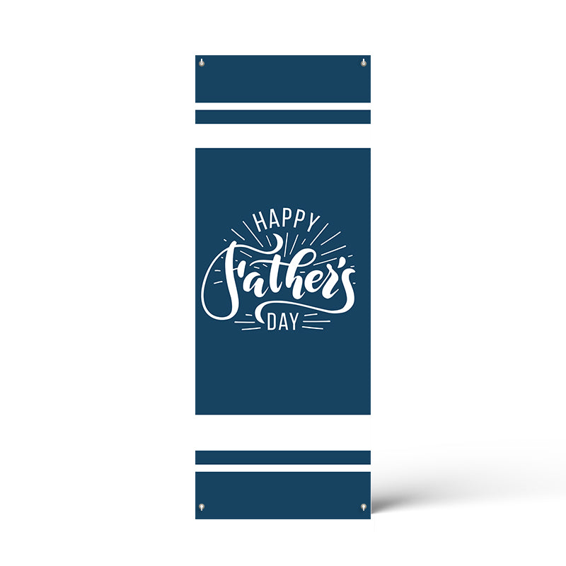 Father's Day Navy & White Stripes X Banner Poster