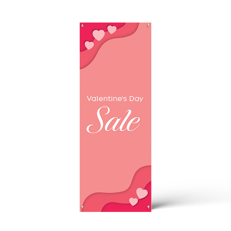 Valentine's Day Paper Hearts X Banner Poster