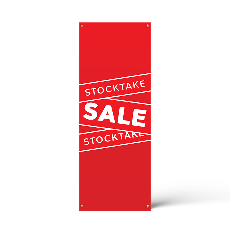 Stocktake Red Banners X Banner Poster