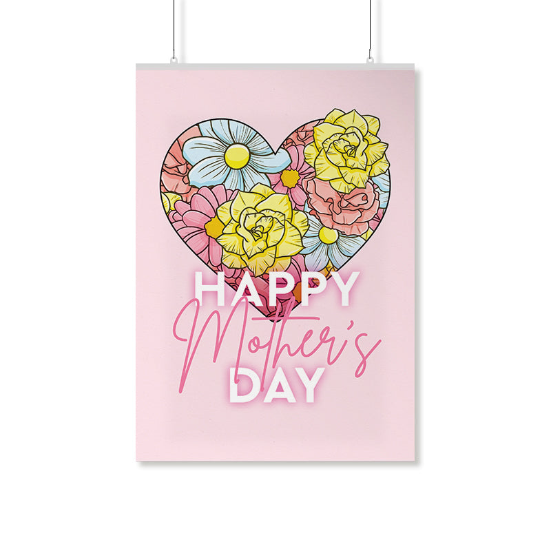 Mother’s Day Bloomed Heart Poster