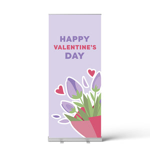 Valentine's Day Tulip Bouquet Pull Up Banner